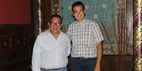 Jorge Luis Vélez amb l'alcalde de Castellar, Ignasi Giménez.