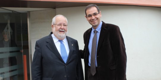 El president de la Diputació, Salvador Esteve, i l'alcalde de Castellar del Vallès, Ignasi Giménez.