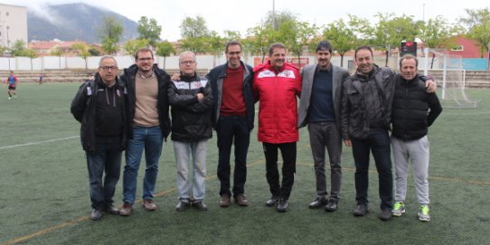 Imatge de la trobada entre els representats de l'equip de govern i de la Unió Esportiva Castellar.