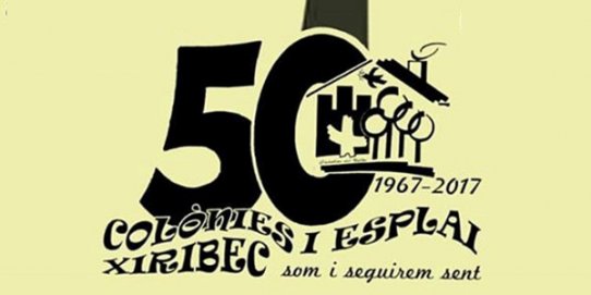Logotip commemoratiu del 50è aniversari de Colònies i Esplai Xiribec.