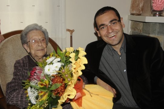 Teresa Buxonat amb l'alcalde de Castellar, Ignasi Giménez