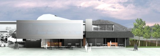 Simulació de la nova façana del Complex Esportiu de Puigverd