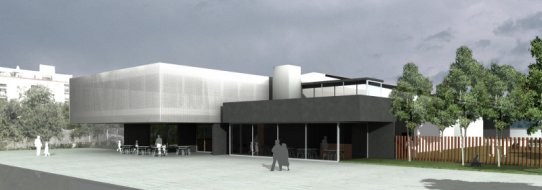 Simulació de la nova façana del Complex Esportiu de Puigverd