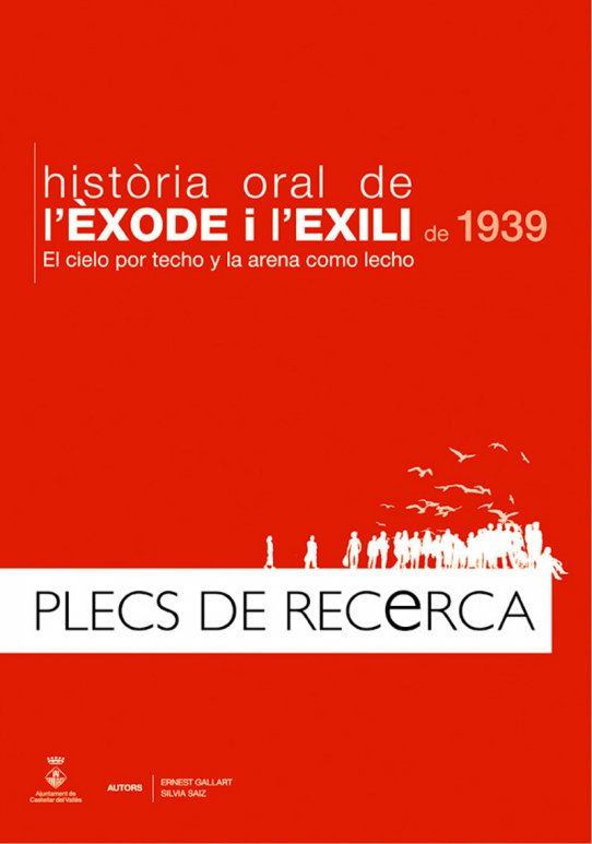 Portada del 2n volum de Plecs de Recerca: "Història oral de l’èxode i l’exili de 1939"