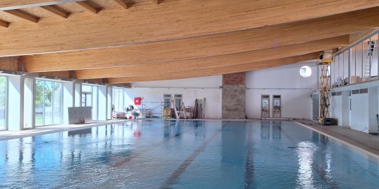 Aquest era l'estat de les obres de la piscina el 12 de maig passat.