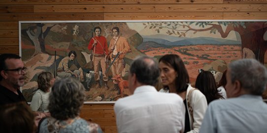 Una imatge de la inauguració de l’espai expositiu del Fons d’Art Municipal.