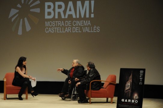 L'actriu Montse Germán, el periodista Xavier Vinader i el director del BRAM!, Pere Joan Ventura