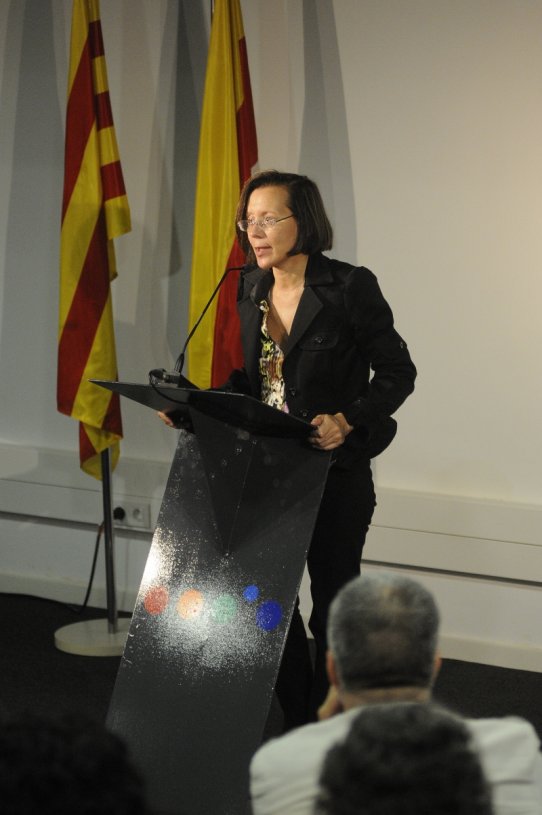 La consellera de Justícia, Montserrat Tura, a la Sala d'Actes de l'Auditori