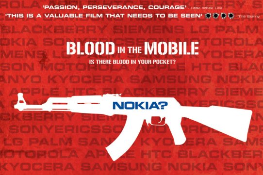 Fragment del cartell de "Blood in the mobile", una de les projeccions previstes