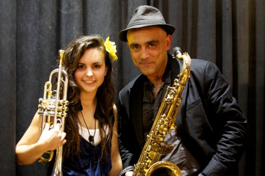 Andrea Motis i Joan Chamorro, en una imatge de Núria Aguade