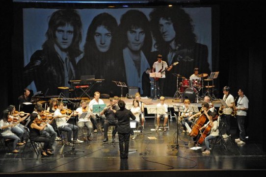 Imatge del concert de fi de curs de l'Escola Municipal de Música, ahir 18 de juny a l'Auditori Municipal