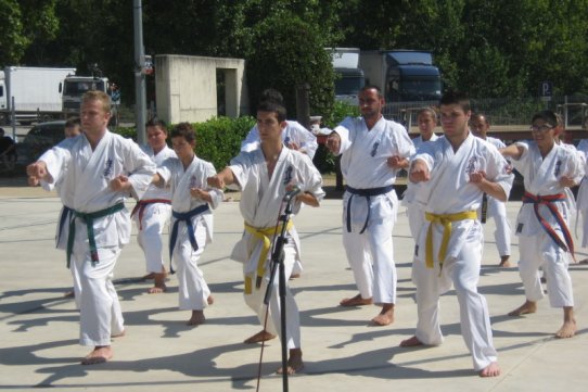 Una exhibició de karate, durant la Festa Major de 2011