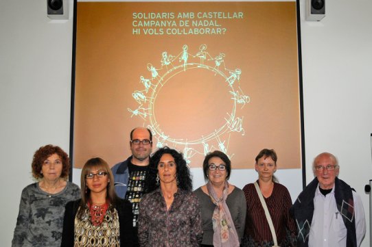 Representants de les entitats involucrades en la campanya "Solidaris amb Castellar"