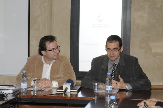 El diputat d’Infraestructures, Urbanisme i Habitatge de la Diputació, Alberto Villagrasa, i l'alcalde de Castellar, Ignasi Giménez