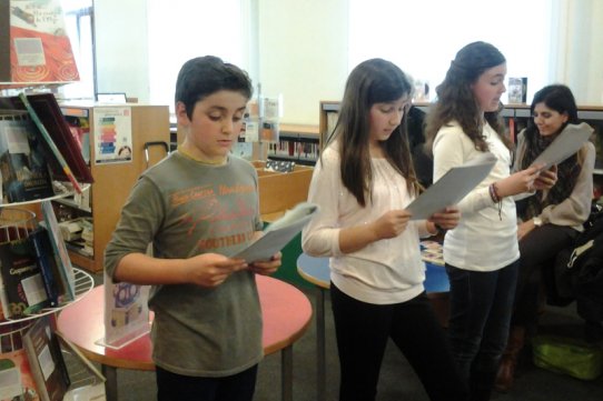 Imatge d'un moment de l'acte de commemoració del Dia Internacional del Llibre Infantil