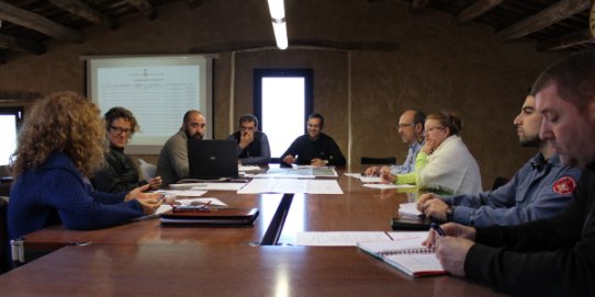 Imatge d'un moment de la reunió de la Comissió Local de Protecció Civil.