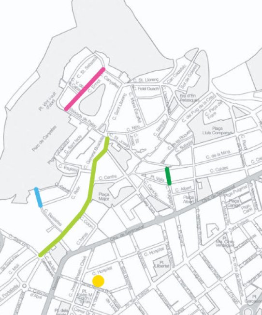 Mapa dels carrers engalanats.